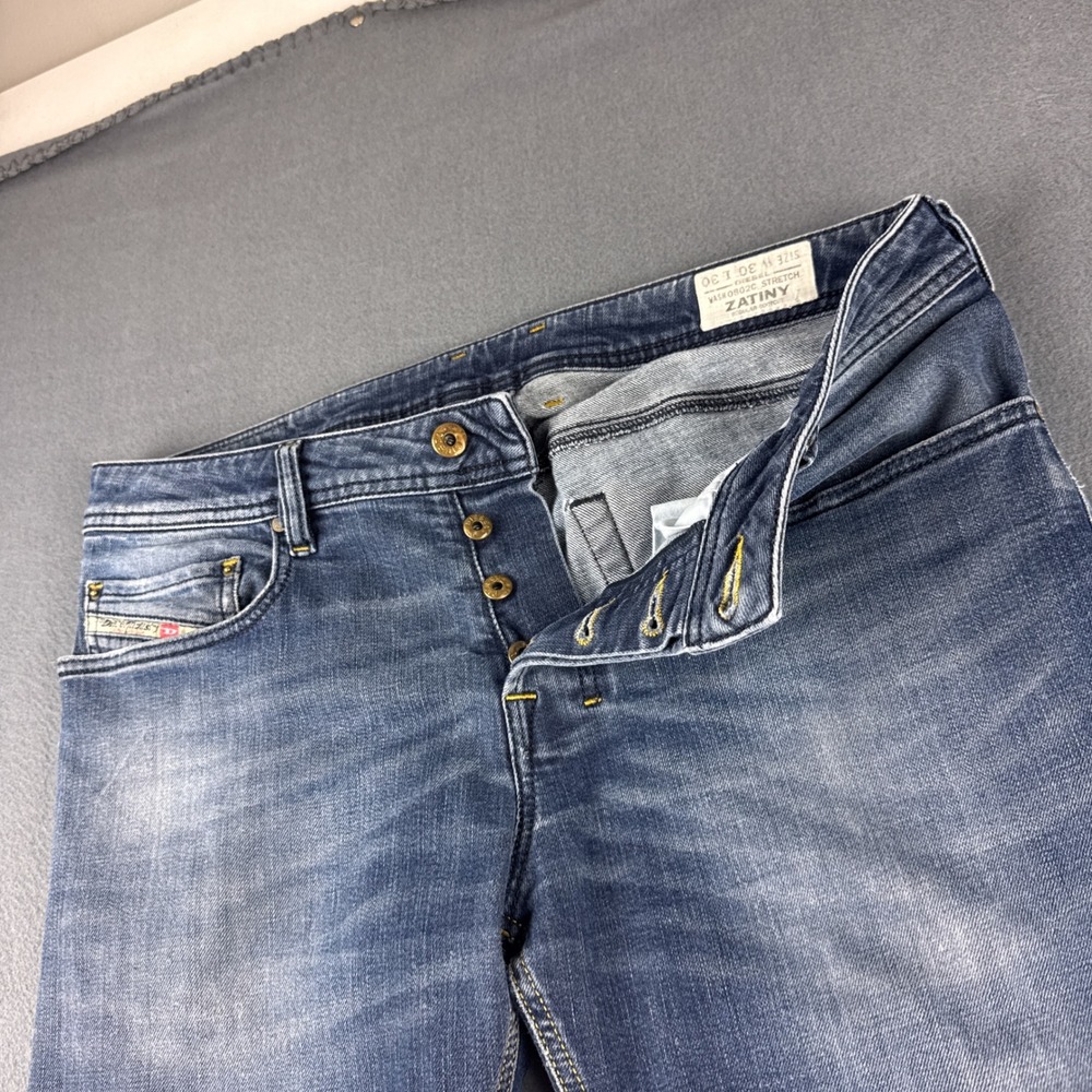 Diesel Zatiny Jeans Men's 30x30 (Fit 34) Blue Regular Bootcut Stretch Wash 0802C